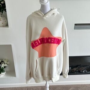 Aelfric Eden Cream Hoodie with Pink and Orange Star